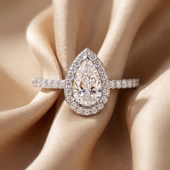 1.53 CT Pear Cut Halo Ring