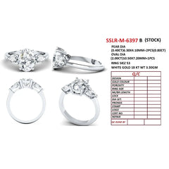 1.5 CT Oval & Pear Three Stone Ring