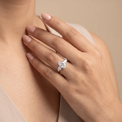 2.84 CT Oval & Pear Three Stone Ring