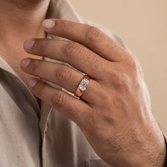 2.52 CT Emerald Cut East-West Signet Ring