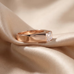 2.52 CT Emerald Cut East-West Signet Ring