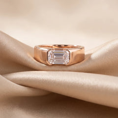 2.52 CT Emerald Cut East-West Signet Ring