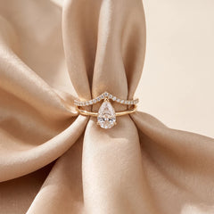 1.27 CT Pear Cut Solitaire Bridal Set