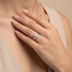 2.41 CT Emerald Cut Three Stone Ring