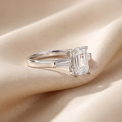 2.41 CT Emerald Cut Three Stone Ring