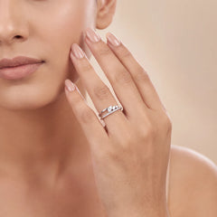 0.41 CT Marquise Trio Crossover Pavé Ring