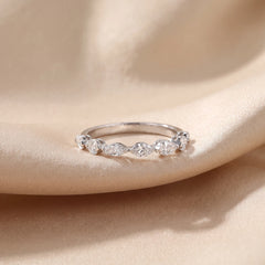 0.76 CT Multi Shape Half Eternity Band