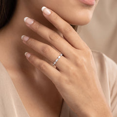 0.76 CT Multi Shape Half Eternity Band