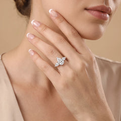 5.86 CT Pear Cut Three Stone Ring