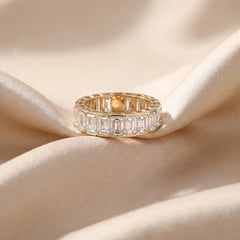 7.45 CT Emerald-Cut Full Eternity Band