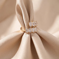 2.43 CT Emerald-Cut Open Ring