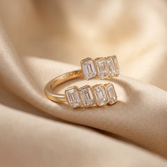 2.43 CT Emerald-Cut Open Ring