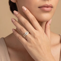 5.16 CT Oval Diamond Cluster Bridal Set