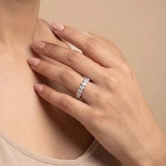 2 CT Oval Cut Bezel Half Eternity Ring