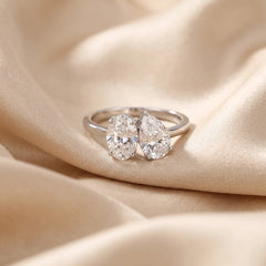 2.04 CT Oval & Pear Toi et Moi Ring