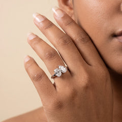 2.04 CT Oval & Pear Toi et Moi Ring
