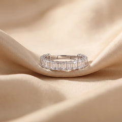 3.10 CT Emerald Cut Half Eternity Band