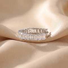 3.10 CT Emerald Cut Half Eternity Band