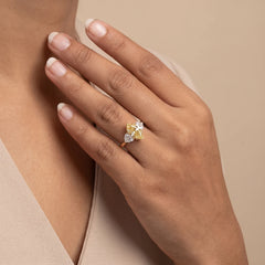 2.98 CT Yellow Marquise Three-Stone Ring