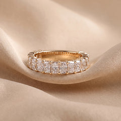 3.49 CT Radiant Cut Half Eternity Band