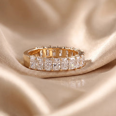 3.49 CT Radiant Cut Half Eternity Band