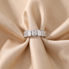 4 CT Radiant Half Eternity Ring