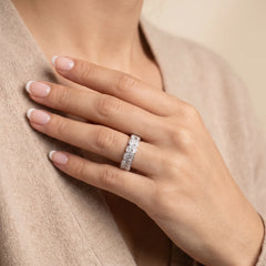4 CT Radiant Half Eternity Ring