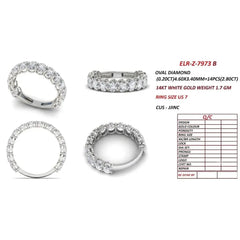2.93 CT Oval Cut Half Eternity Ring