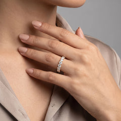 2 CT Round Half Eternity Band