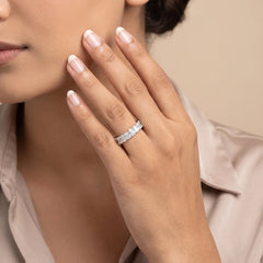 4.95 CT Radiant Cut Half Eternity Ring