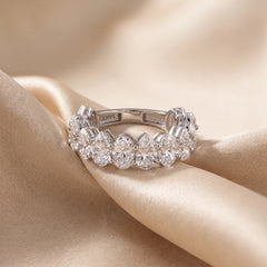 5 CT Oval & Pear Cut Half Eternity Ring