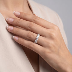 5 CT Oval & Pear Cut Half Eternity Ring