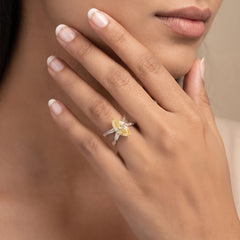 4.72 CT Yellow Marquise Diamond Baguette Double Band Ring