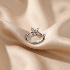 0.88 CT Marquise & Pear Cut Butterfly Sapphire Pavé Ring