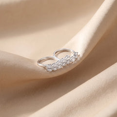 2.71 CT Pear Double Row Two-Finger Ring