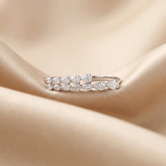 2.71 CT Pear Double Row Two-Finger Ring