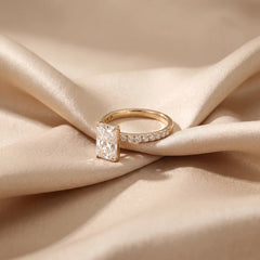 2.45 CT Radiant Pavé Diamond Ring