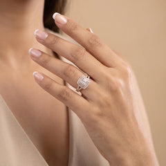 2.84 CT Cushion Double Halo Split-Shank Ring