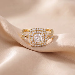 2.84 CT Cushion Double Halo Split-Shank Ring