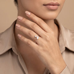 0.91 CT Marquise & Round Bypass Ring