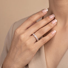 1.20 CT Marquise Cluster Half Eternity Ring