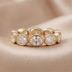 4.00 CT East-West Oval Bezel Diamond Full Eternity Ring