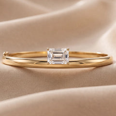 2 CT East-West Emerald-Cut Diamond Solitaire Bangle