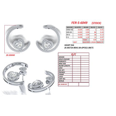 1.64 CT Diamond Heart Crescent Earrings