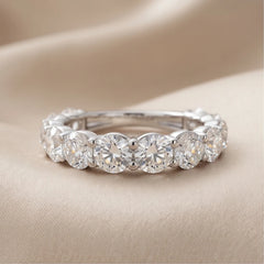 3 CT Round Diamond Half Eternity Ring