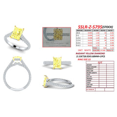 2.66 CT Radiant Solitaire Pavé Ring