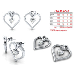 2.57 CT Open Heart with Dangling Diamond Earrings