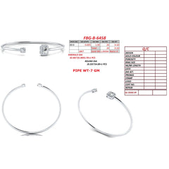 0.82 CT Round & Emerald-Cut Diamond Open Cuff Bracelet