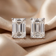 2.00 CT Emerald Diamond Stud Earrings