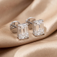 2.00 CT Emerald Diamond Stud Earrings